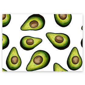 Поздравительная открытка с принтом Авокадо в Курске, 100% бумага | плотность бумаги 280 г/м2, матовая, на обратной стороне линовка и место для марки
 | avocado | fruit | авокадо | овощ | фрукт