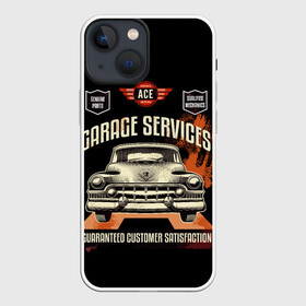 Чехол для iPhone 13 mini с принтом Гаражный сервис в Курске,  |  | авто сервис | автомобили | автотюнинг. | гаражный сервис | кастом авто | машины | ретро автомобили
