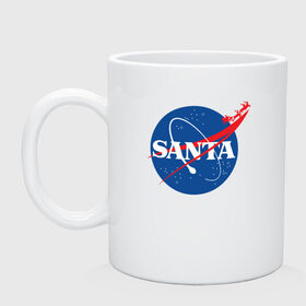 Кружка с принтом SANTA \ NASA. в Курске, керамика | объем — 330 мл, диаметр — 80 мм. Принт наносится на бока кружки, можно сделать два разных изображения | 