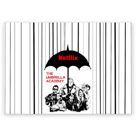 Поздравительная открытка с принтом The Umbrella Academy Season 3 в Курске, 100% бумага | плотность бумаги 280 г/м2, матовая, на обратной стороне линовка и место для марки
 | Тематика изображения на принте: netflix | rain | superheroes | the umbrella academy | tv series | umbrella | академия амбрелла | дождь | зонтик | нетфликс | сериал | супергерои