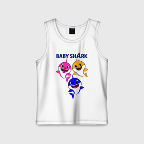 Детская майка хлопок с принтом Baby Shark в Курске,  |  | Тематика изображения на принте: baby | baby shark | shark | акула | анимация | бэби | бэби шарк | дети | мультфильм | песня | ребенок | шарк