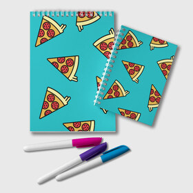 Блокнот с принтом пицца в Курске, 100% бумага | 48 листов, плотность листов — 60 г/м2, плотность картонной обложки — 250 г/м2. Листы скреплены удобной пружинной спиралью. Цвет линий — светло-серый
 | Тематика изображения на принте: еда | пицца | фастфуд