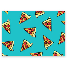 Поздравительная открытка с принтом пицца в Курске, 100% бумага | плотность бумаги 280 г/м2, матовая, на обратной стороне линовка и место для марки
 | Тематика изображения на принте: еда | пицца | фастфуд