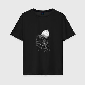 Женская футболка хлопок Oversize с принтом Курт Кобейн в Курске, 100% хлопок | свободный крой, круглый ворот, спущенный рукав, длина до линии бедер
 | курт кобейн | нарвана арт. | нирвана