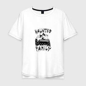 Мужская футболка хлопок Oversize с принтом Haunted Family в Курске, 100% хлопок | свободный крой, круглый ворот, “спинка” длиннее передней части | haunted family | kizaru | исполнитель | кизару | музыка | репер | рэп | хип хоп
