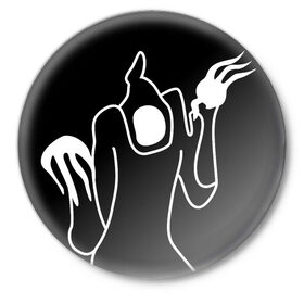 Значок с принтом Haunted Family в Курске,  металл | круглая форма, металлическая застежка в виде булавки | haunted family | kizaru | rap | кизару | рэп | хип хоп