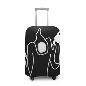 Чехол для чемодана 3D с принтом Haunted Family в Курске, 86% полиэфир, 14% спандекс | двустороннее нанесение принта, прорези для ручек и колес | haunted family | kizaru | rap | кизару | рэп | хип хоп