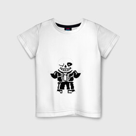 Детская футболка хлопок с принтом Understale - Sans в Курске, 100% хлопок | круглый вырез горловины, полуприлегающий силуэт, длина до линии бедер | sans | undertale | андертейл | игровое | санс | скелет | скелетон
