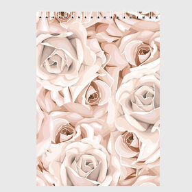 Скетчбук с принтом Элегантность в Курске, 100% бумага
 | 48 листов, плотность листов — 100 г/м2, плотность картонной обложки — 250 г/м2. Листы скреплены сверху удобной пружинной спиралью | Тематика изображения на принте: беж | нежно | пастельный | роза | цветок | элегантно