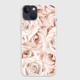 Чехол для iPhone 13 с принтом Элегантность в Курске,  |  | беж | нежно | пастельный | роза | цветок | элегантно