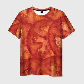 Мужская футболка 3D с принтом Помидорки в Курске, 100% полиэфир | прямой крой, круглый вырез горловины, длина до линии бедер | арт | еда | лето | овощ | овощи | помидор | помидорки | помидоры | рисунок | томат | томаты