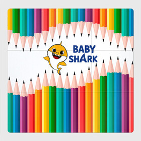 Магнитный плакат 3Х3 с принтом Baby Shark в Курске, Полимерный материал с магнитным слоем | 9 деталей размером 9*9 см | baby | baby shark | shark | акула | анимация | бэби | бэби шарк | дети | мультфильм | песня | ребенок | шарк