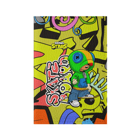 Обложка для паспорта матовая кожа с принтом Brawl Stars (skateboard) в Курске, натуральная матовая кожа | размер 19,3 х 13,7 см; прозрачные пластиковые крепления | brawl | break dance | leon | moba | skateboard | stars | supercell | surfing | игра | коллаборация | коллаж | паттерн
