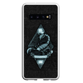 Чехол для Samsung Galaxy S10 с принтом СКОРПИОН в Курске, Силикон | Область печати: задняя сторона чехла, без боковых панелей | scorpic | животное | зверь | знак зодиака | скорпион