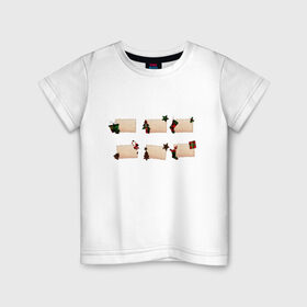 Детская футболка хлопок с принтом Этикетки Рождественские в Курске, 100% хлопок | круглый вырез горловины, полуприлегающий силуэт, длина до линии бедер | 