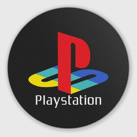 Круглый коврик для мышки с принтом playstation 4 в Курске, резина и полиэстер | круглая форма, изображение наносится на всю лицевую часть | playstation 4