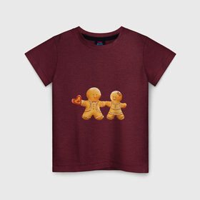 Детская футболка хлопок с принтом Пряничные человечки в Курске, 100% хлопок | круглый вырез горловины, полуприлегающий силуэт, длина до линии бедер | 