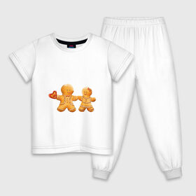 Детская пижама хлопок с принтом Пряничные человечки в Курске, 100% хлопок |  брюки и футболка прямого кроя, без карманов, на брюках мягкая резинка на поясе и по низу штанин
 | 