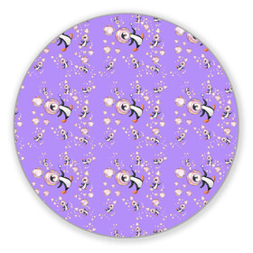 Коврик для мышки круглый с принтом Пингвин космонавт в Курске, резина и полиэстер | круглая форма, изображение наносится на всю лицевую часть | космонавт | лето | мыло | пена | пингвин | пузыри | шары