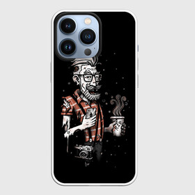 Чехол для iPhone 13 Pro с принтом Зомби Хипстер в Курске,  |  | 100 | alter | bad | beard | boy | dead | death | ego | head | hipster | life | old | omg | real | retro | skull | zombie | борода | бородач | бро | зомби | на | ретро | стиле | хипстер | череп | эко