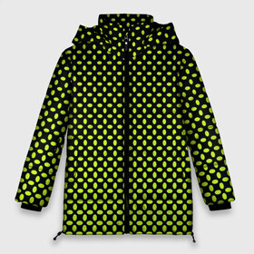 Женская зимняя куртка 3D с принтом Зеленая клетка в Курске, верх — 100% полиэстер; подкладка — 100% полиэстер; утеплитель — 100% полиэстер | длина ниже бедра, силуэт Оверсайз. Есть воротник-стойка, отстегивающийся капюшон и ветрозащитная планка. 

Боковые карманы с листочкой на кнопках и внутренний карман на молнии | 