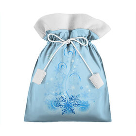 Подарочный 3D мешок с принтом Зимние узоры в Курске, 100% полиэстер | Размер: 29*39 см | Тематика изображения на принте: зима | зимний узор | снег. | снежинки | узоры