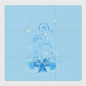 Магнитный плакат 3Х3 с принтом Зимние узоры в Курске, Полимерный материал с магнитным слоем | 9 деталей размером 9*9 см | Тематика изображения на принте: зима | зимний узор | снег. | снежинки | узоры