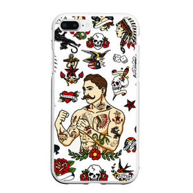 Чехол для iPhone 7Plus/8 Plus матовый с принтом HIPSTER TATTOO в Курске, Силикон | Область печати: задняя сторона чехла, без боковых панелей | hipsters | tattoo | девушка в тату | птицы | тату | усы | хипстер | хипстеры | черепа и розы | черепа и цветы | чёрная пантера | чувак | это борода. | я есть стиль