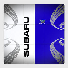 Магнитный плакат 3Х3 с принтом SUBARU/Субару в Курске, Полимерный материал с магнитным слоем | 9 деталей размером 9*9 см | subarist | subaru | след шин | субарист | субару | шины