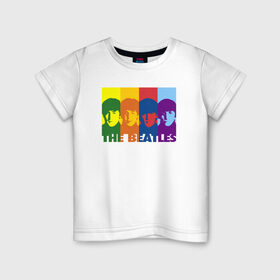 Детская футболка хлопок с принтом The Beatles в Курске, 100% хлопок | круглый вырез горловины, полуприлегающий силуэт, длина до линии бедер | битлз | история | легенда | меломану | музыка | рок н ролл