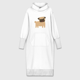 Платье удлиненное хлопок с принтом Мопс в Курске,  |  | dog | мопс | собака