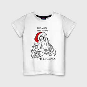 Детская футболка хлопок с принтом Hipsters Santa в Курске, 100% хлопок | круглый вырез горловины, полуприлегающий силуэт, длина до линии бедер | 
