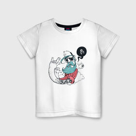 Детская футболка хлопок с принтом HIPSTER в Курске, 100% хлопок | круглый вырез горловины, полуприлегающий силуэт, длина до линии бедер | 