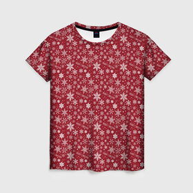 Женская футболка 3D с принтом Merry Christmas в Курске, 100% полиэфир ( синтетическое хлопкоподобное полотно) | прямой крой, круглый вырез горловины, длина до линии бедер | 