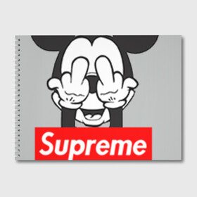 Альбом для рисования с принтом Supreme в Курске, 100% бумага
 | матовая бумага, плотность 200 мг. | supreme | маус | мики | мики маус | мики маус суприм | суприм