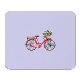 Коврик для мышки прямоугольный с принтом Bicycle в Курске, натуральный каучук | размер 230 х 185 мм; запечатка лицевой стороны | букет | велосипед | лето | цветы