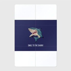 Магнитный плакат 2Х3 с принтом Улыбнись акуле в Курске, Полимерный материал с магнитным слоем | 6 деталей размером 9*9 см | Тематика изображения на принте: акула | акулий оскал | зубастая улыбка. | позитив | улыбка акулы | хищники