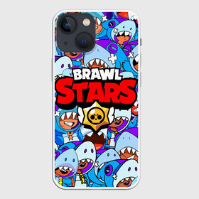 Чехол для iPhone 13 mini с принтом BRAWL STARS LEON SHARK в Курске,  |  | 8 bit | brawl stars | crow | crow phoenix. | leon | leon shark | бравл старс | браво старс | ворон | игра бравл | леон | леон шарк | оборотень