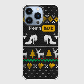 Чехол для iPhone 13 Pro с принтом Pornhub свитер с оленями в Курске,  |  | 2021 | knit | knitted | merch | new year | sweater | ugly sweater | вязанный | вязяный | зимний | лого | логотип | мерч | новый год | олени | рождественский | рождественский свитер | рождес