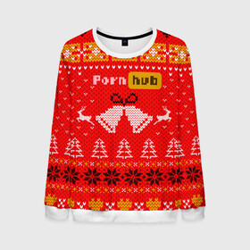 Мужской свитшот 3D с принтом Pornhub рождественский свитер в Курске, 100% полиэстер с мягким внутренним слоем | круглый вырез горловины, мягкая резинка на манжетах и поясе, свободная посадка по фигуре | Тематика изображения на принте: 2021 | christmas | knit | knitted | merch | new year | sweater | ugly sweater | вязанный | вязяный | зимний | лого | логотип | мерч | новый год | олени | рождественский | рождество