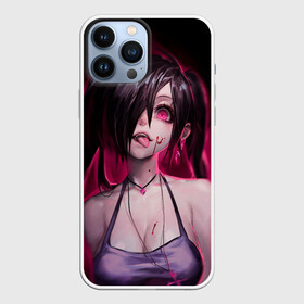 Чехол для iPhone 13 Pro Max с принтом Play with me в Курске,  |  | anime | evil | girl | аниме | больная | вредная | глаз | глаза | глазки | грудь | девочка | девушка | злая | псих | чокер | чокнутая | язык | язычок