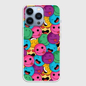 Чехол для iPhone 13 Pro с принтом Pattern в Курске,  |  | color | cool | eyes | face | heart | hype | pattern | smile | tongue | глаза | круто | лицо | сердце | узор | улыбка | хайп | цвет | язык