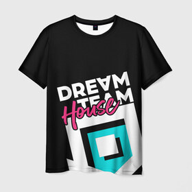 Мужская футболка 3D с принтом House в Курске, 100% полиэфир | прямой крой, круглый вырез горловины, длина до линии бедер | blogger | bloggers | dream team | dream team house | dreamteam | dth | tik tok | tik tok house | блогер | блогеры | тик ток | тиктокеры