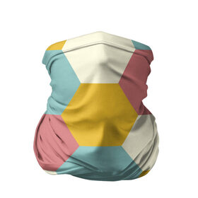 Бандана-труба 3D с принтом Разноцветные узоры в Курске, 100% полиэстер, ткань с особыми свойствами — Activecool | плотность 150‒180 г/м2; хорошо тянется, но сохраняет форму | геометрия | разноцветный | спорт | узоры | фигура | футбол | шестиугольники
