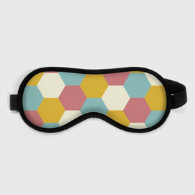 Маска для сна 3D с принтом Разноцветные узоры в Курске, внешний слой — 100% полиэфир, внутренний слой — 100% хлопок, между ними — поролон |  | геометрия | разноцветный | спорт | узоры | фигура | футбол | шестиугольники