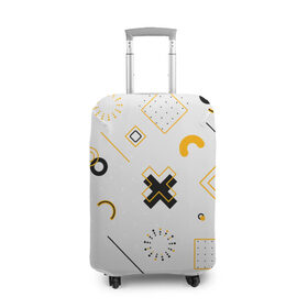 Чехол для чемодана 3D с принтом узоры в Курске, 86% полиэфир, 14% спандекс | двустороннее нанесение принта, прорези для ручек и колес | крестик | круг | полоски | разноцветные | стрелки | точка | узоры