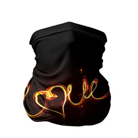 Бандана-труба 3D с принтом Огненная любовь в Курске, 100% полиэстер, ткань с особыми свойствами — Activecool | плотность 150‒180 г/м2; хорошо тянется, но сохраняет форму | любовь | огненная надпись | позитив. | романтика | сердце | я люблю