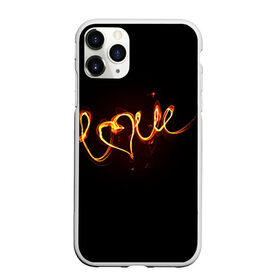 Чехол для iPhone 11 Pro Max матовый с принтом Огненная любовь в Курске, Силикон |  | любовь | огненная надпись | позитив. | романтика | сердце | я люблю