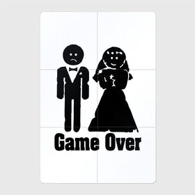 Магнитный плакат 2Х3 с принтом Игра окончена в Курске, Полимерный материал с магнитным слоем | 6 деталей размером 9*9 см | game | game over | брак | игра | муж и жена | свадьба | семья | юмор