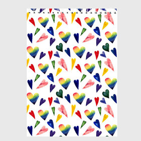 Скетчбук с принтом Пастельные сердца в Курске, 100% бумага
 | 48 листов, плотность листов — 100 г/м2, плотность картонной обложки — 250 г/м2. Листы скреплены сверху удобной пружинной спиралью | Тематика изображения на принте: gradient | heart | pastel | pattern | rainbow | watercolor | акварель | градиент | пастель | радуга | сердце | узор